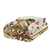 1pc Women's Goat-Themed Flannel Blanket - Goat Lady Design With Goat Phrases & Baa Baa Sheep (Goat) Rhyme Pattern, Soft Warm All-Season Bedspread Or Couch Throw, Goat Lover Gift For Girls & SThe Multi-Functional Blanket Is Suitable For Use On Sofas And Beds, In Living Rooms, Bedrooms, Campsites, And During Short Breaks At Work.It Makes An Ideal Gift For Friends, Family Members, Fathers, Mothers, Classmates, And Grandparents.It Can Also Be Used As A Decoration On Valentine's Day, New Year's Day, And Other Festivals.-280gsm - 彩色 - 查看 5