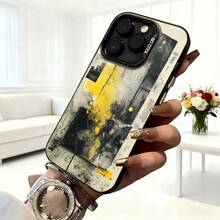 Cubierta de telefono con diseño abstracto gris amarillo y negro con texto SO COOL para iPhone estilo urbano moderno ideal para uso diario en cafeterias y espacios urbanos - Negro - Ver 6