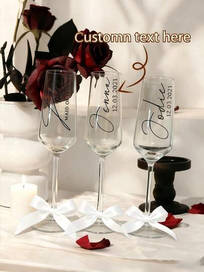Customized Wedding Champagne Glass Name Stickers, Personalized Calligraphy Stickers, Personalized Wedding Decorations, Bridesmaid Invitation Stickers, Gift Box Name Stickers, Name Stickers, Text Stickers, Phrase Stickers, Customized Champagne Glass Name Stickers, Gift Box Stickers, Vinyl Name Stickers, Bridal Shower Stickers