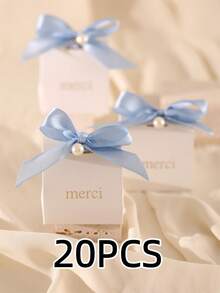 20Pcs Paper Gift Boxes With Golden 'merci' Labels, Including Ribbons And Beads - Perfect For Birthdays, Weddings, Mother's Day, And More - Available In Princess Theme - Multicolor - View 13