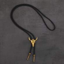 1pc Vintage Bolo Tie Necklace, European & American Style Bolo Cord Necklace, Butterfly Design Long Necklace - Gold - View 15