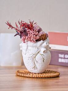 1 قالب سيليكون ثلاثي الأبعاد على شكل قلب لصنع مزهرية، قالب DIY إبداعي لمزهرية على شكل قلب، حامل أقلام، قالب من الجبس لترتيب الزهور والديكور المنزلي