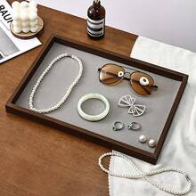 1pc Walnut Color Jewelry Organizer Tray, Necklaces Rings Jewelry Display Holder Tray, Gift For Girls Organizer Storage Box Travel Gifts - Walnut Tray - View 32
