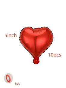 10pcs/20pcs 5/10/18 Inch Romantic Red Heart Shaped Foil Balloons, Suitable For Valentine's Day, Wedding, Anniversary, Birthday, Singles Party, Party Decorations And Celebrations - Red - View 8