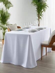 1件优雅香槟色桌布，长方形桌布，适用于婚礼装饰，可水洗重复使用，高品质涤纶缎面质感，适合婚礼、生日、餐厅、家庭聚会、户外派对等场合，可用作桌布、餐桌装饰和派对桌布。