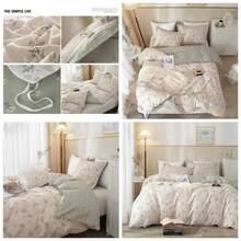 - Juego de funda de edredn estilo bohemio, diseo floral de jardn, tamao King, diseo clsico, de algodn, juego de funda de edredn ligera y suave, con cierre de cremallera, transpirable - King (104" x 90") + Multicolor - Ver 1