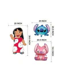 史迪奇气球、莉萝气球、夏威夷主题派对装饰、莉萝铝箔气球，适合生日派对装饰，也适合返校季和圣诞节。 - 彩色 - 查看 6