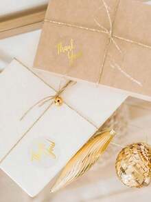 500pcs/Roll Transparent 'Thank You' Stickers, Minimalist And Practical Multipurpose - 多色 - 查看 2