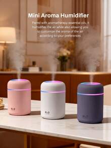 一个300毫升车载空气清新剂,室内香氛加湿器,USB供电,两种工作模式,7色LED灯,缺水智能关机,静音喷雾,方便的精油扩散器,非常适合房间装饰、办公室、客厅、汽车使用,也是送给女性的精美礼物。 - 彩色 - 查看 4