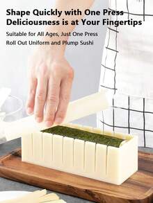 这款三件套寿司制作套装包含一个DIY寿司模具、一个日式寿司卷饭团模具和多功能便当配件。采用优质材料制成,设计便捷,适用于家庭厨房、派对餐饮和日式料理制作,是烹饪爱好者和日本料理爱好者的理想之选。 - 圓形白色 - 查看 4