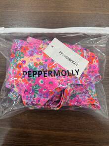 PEPPERMOLLY 全新碎花软杯可调节肩带精致比基尼，女士夏季沙滩时尚泳装套装