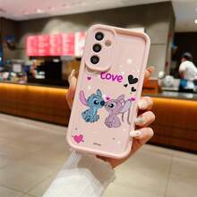 Miniso Disney Lilo & Stitch Phone Case, "Love" Themed Design With Stitch & Angel In Romantic Posefor Samsung Galaxy S25 Ultra/S25 Plus/S25/Galaxy S24 Ultra/S24/S24 Plus/S24 FE/S23 FE/S23 Ultra/S23 Plus/S23/S22Ultra/S22/S22 Plus/S21 Ultra/S21 Plus/S21 FE/S21/A13/A14/A15/A16/A17/A33/A34/A35/A36/A52/A53/A54/Galaxy Note20Ultra,Galaxy S25 Ultra Case Plus Stocking Stuffers,The Girlfriend,The Chosen,Early Fall Fashion. - 粉色 - 查看 1