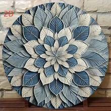 CIF BUY PRTY Vintage Mandala Tapestry Blue White Round 2D Geometric Wall Hanging Art For Indoor Outdoor Home Decor Living Room Bed - 彩色 - 查看 11