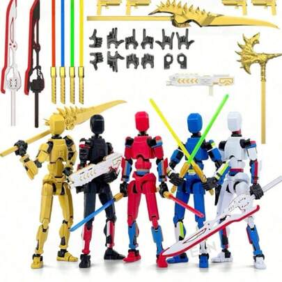 T13 Action Figure, Multi-Color Titan 13 Action Figure Set, 3D Printed T13 Lucky Robot Model, Nova 13 Action Figure, T13 Action Figure