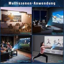 2026 Latest Portable Projector HY200 - 1080P Home Theater, Built-In Android 11.0, WiFi 6 And 2.4G Wireless Network, Suitable For Various Scenarios Such As Home Theater, Gaming And Presentation. (Optimal Projection Distance: 0.3 Meters-1.3 Meters, Projector Should Operate At The Specified Rated Power, Otherwise It May Affect The Projection Effect). - Multicolor - View 8