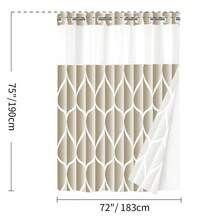 Geometric Wavy Shower Curtain Without Hooks, Double-Layer Shower Curtain With Inner Lining, Soft Polyester Fabric, Fashionable And Simple Style Home Decoration, Bathroom Accessory, 72x75in - Beige - View 8