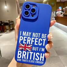 2026 nueva funda de teléfono mate, funda de teléfono con bandera británica y texto "Puede que no sea perfecto, pero soy británico y eso es lo suficientemente cercano para  15 Pro Max,  14 Pro,  13,  Galaxy S23, S22, S21, funda de teléfono, regalo de pareja para él y ella, regalo de San Valentín, regalo de cumpleaños". - Blanco antiguo - Ver 4