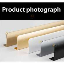 مقبض خزانة طويل مثبت على الحافة بتصميم بسيط، مقبض درج وباب خزانة مذهب مثبت جانبيًا مخفي