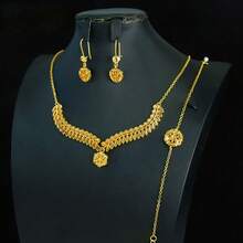 1 Set Dubai Vintage Wedding Jewelry Set 21k Gold Plated Arabic Muslim Punk Hip Hop Necklace Middle Eastern Women Jewelrys - Jewelry Set - View 3