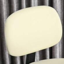 HOMCOM Swivel Bar Stool With Backrest, Adjustable Height, PU Upholstery, Beige, 56 X 57 X 104-127 Cm, For Kitchen And Bar - White - View 6