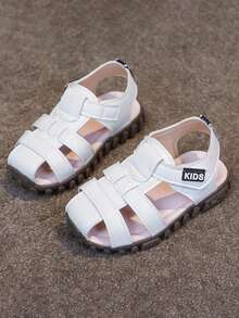 1 Pair Unisex Flat Toe Ring Sandals, Non-Slip Durable Baby/Toddler Beach Shoes, Suitable For Summer - Beige - View 6