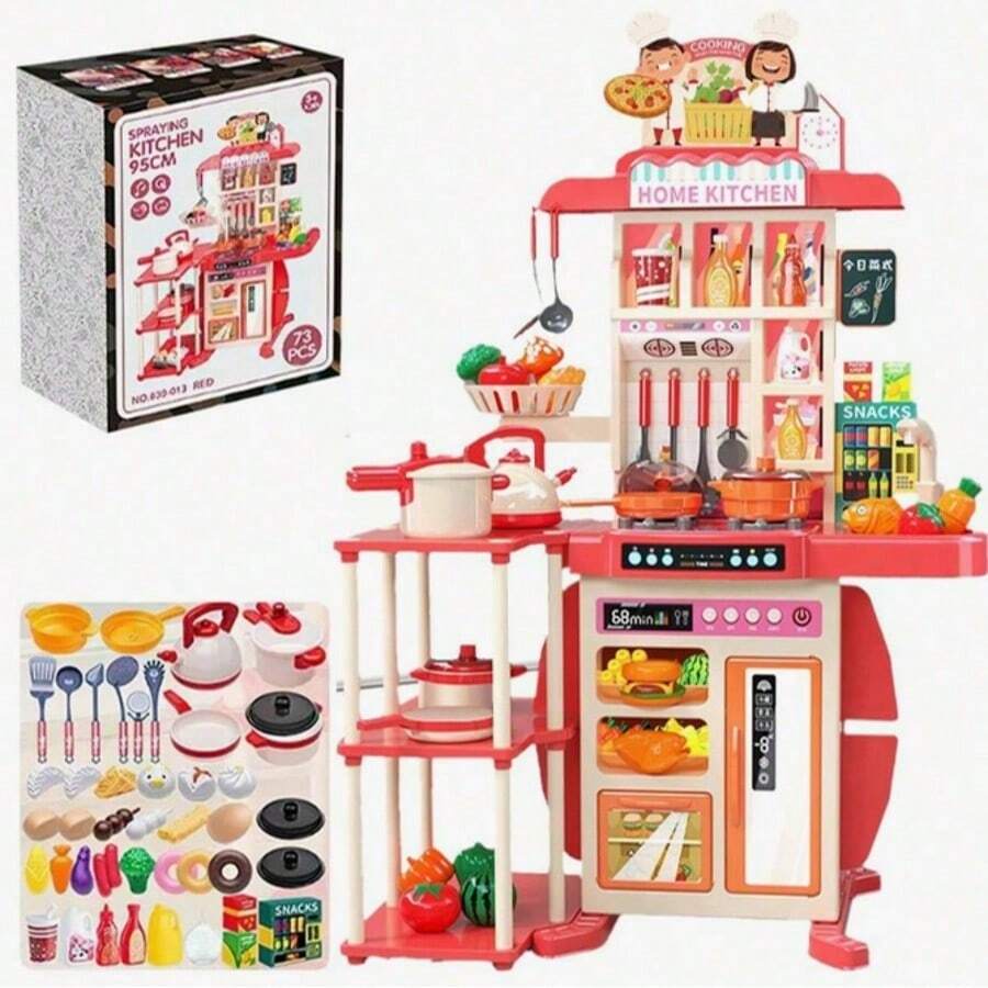 Juego de 73 piezas de juguetes de cocina para niños de 95cm - Multicolor - Ver 1