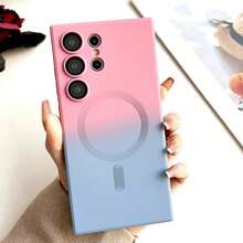 Ốp lưng điện thoại từ tính chống sốc, màu gradient, chống trầy xước, tương thích với Samsung Galaxy S25 S25+ S25 Ultra S24 S24+ S24 FE S24 Ultra S23 Ultra S22 Ultra A06 A16 A26 A36 A56 Series. Chống nước và chống rơi vỡ. Quà tặng mùa xuân, phiên bản quốc tế, không phải phiên bản nội địa. - Màu xanh bột - Xem 2