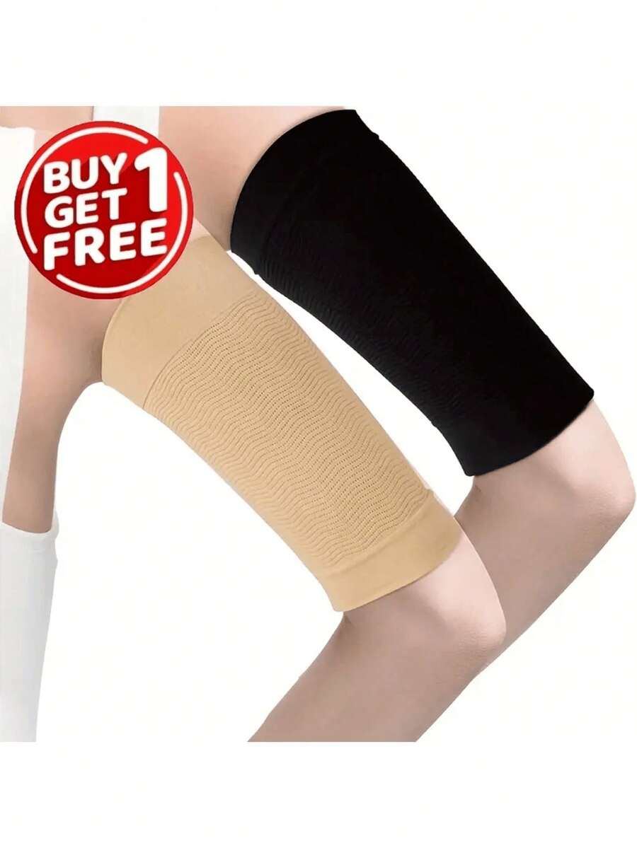 2 Pairs Of High Elasticity Breathable Wrist Guards, Enlarged Size 28cm * 6.5cm Pressure Yoga Arm Sleeves, 1 Pair Of Black Or 1 Pair Of Skin Tone Optional, Lightweight Restraint Arm Sleeves, Elbow Sleeves, Pressure Ice Sleeves, Fitness Sweat Absorbing, Anti Sprain Wrist Guards Summer - Multicolor - View 1