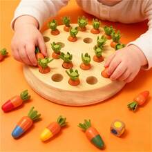 Carrot Baby Harvest Game - Montessori Children's Wooden Toy For Shape And Color Sorting And Matching Puzzle - Cognitive Development - Boys & Girls - Birthday Gift - Holiday Gift - Christmas Gift - Radish Memory Chess - View 13