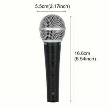 Professional Metal Wired Cardioid Dynamic Microphone Handheld Microphone Legendary Human Voice Microphone With 3m 6.35mm XLR Cable For Stage Performances, DJ, Karaoke, OK, Recording Of Human Voice Performances, Live Streaming - 黑色 - 查看 3