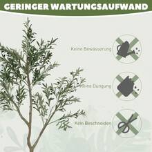 HOMCOM 180 Artificial Olive Tree, Potted Artificial Olive Tree, Lifelike Artificial Tree With Artificial Grass And Moss For Living Room, Office, Bedroom, Garden - 1 - View 2