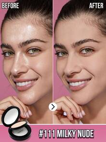 MISSLYN 轻盈控油定妆粉，哑光无瑕持久粉饼，针对肌肤的高遮瑕粉底粉，控油无瑕全覆盖轻盈粉饼，柔雾妆效，打造更光滑的妆容 - #111 Milky Nude - 查看 3