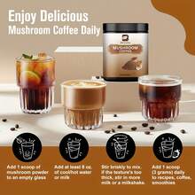 Mushroom Coffee-Instant Coffee Mixed With Ganoderma Lucidum, Cordyceps Sinensis, Lion'S Mane, Chaga And Turkey Tail Mushrooms-250g/8.8oz - 70g - 查看 5