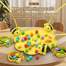 Magnetic Bee Honey Gathering Game Magnetic Fishing Game Desktop Toys, Focus Training, Family Night Party Game Prop - Multicolor - View 2