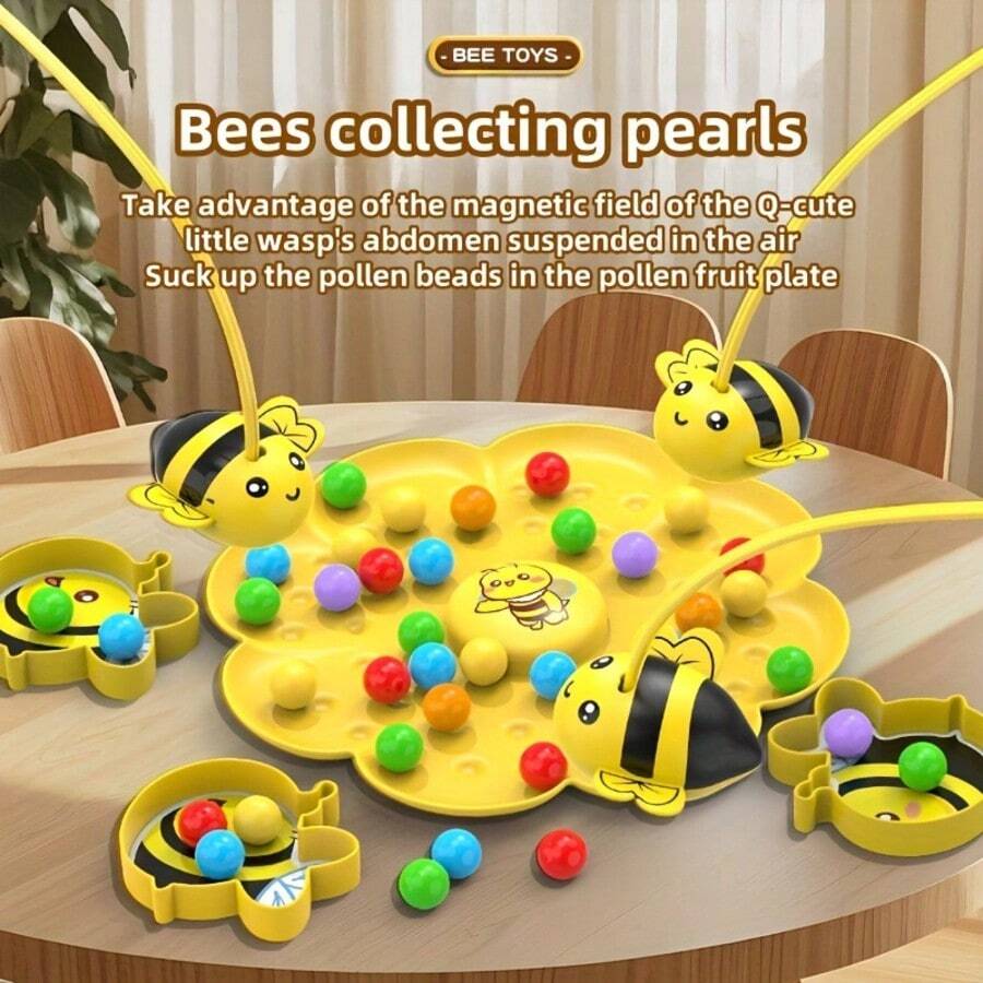 Magnetic Bee Honey Gathering Game Magnetic Fishing Game Desktop Toys, Focus Training, Family Night Party Game Prop