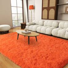 Area Rugs For Living Room, Large Fluffy Orange Rug For Bedroom, Soft Shag Shaggy Fuzzy Carpets For Boys And Girls Dorm Room Home Decor - Orange - View 8