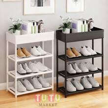 Estante De Almacenamiento Para El Suelo De La Cocina, Carrito Organizador, Estante De Almacenamiento Multicapa Para Sala De Estar, Dormitorio, Estante Con Ruedas, Coche Para Aperitivos, Multifuncional De 4 Capas, El Estante Superior Se Puede Utilizar Para Guardar Objetos, Mientras Que Los Tres Estantes Inferiores Se Pueden Utilizar Para Guardar Zapatos, Carrito De Almacenamiento Multiusos Para La Cocina Con Ruedas, Organizador De Especias, Utensilios Y Alimentos, CamióN De Aperitivos, Estante, Estante De La Sala De Estar Y La Cocina, Estante MóVil, Carrito (Blanco, Negro) - Blanco - Ver 9