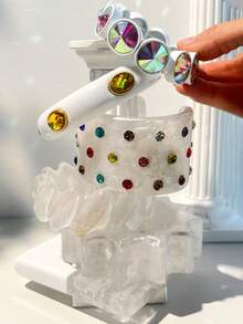 1 件优雅时尚的珍珠白树脂女士手链，适合秋冬佩戴、礼物或纪念礼物 - 亮色優雅手環 - 查看 12