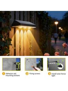 1pc Solar Powered 7-Color Changing Wall Light, Outdoor Waterproof LED Mood Light, Garden Patio Decor Spotlight, Suitable For Yard Landscaping, Balcony Decor, Party Ambiance, Night Lighting And Multi-Color Scene Switching