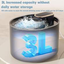 Smart LED Automatic Pet Water Dispenser, 3L Large Capacity, Ultra-Quiet Water Fountain For Cats, Dogs, Small Pets, Multi-Level Filtration, - 3L - View 7