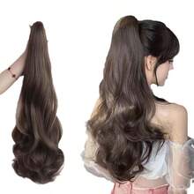 假发马尾辫环绕式长马尾辫，三爪长发高马尾夹，无缝假发夹式自然蓬松逼真马尾辫 HA2784 优雅发夹 女士发爪发夹 冬季发饰 - 加長款 - 查看 4