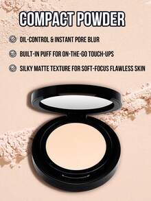 MISSLYN 轻盈控油定妆粉，哑光无瑕持久粉饼，针对肌肤的高遮瑕粉底粉，控油无瑕全覆盖轻盈粉饼，柔雾妆效，打造更光滑的妆容 - #111 Milky Nude - 查看 4