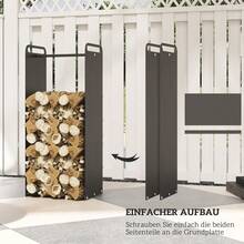 Outsunny 36 X 30 X 90 Log Holder With Handles, Outdoor/Indoor Log Holder, Up To 30 Kg, Steel, Black (On Site) - 1 - 查看 7