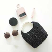 2条可拆卸珍珠包链，手工DIY包包配饰项链，适用于手提包、钱包、手机壳和其他手工制品，时尚、简约、优雅、美观，方便替换单肩包链。 - 白色 - 查看 6