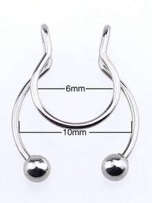 1pc/3pcs Punk Style Stainless Steel Nose Ring, Fashionable Minimalist Nose Clip Piercing Jewelry, Unisex - Multicolor - View 6