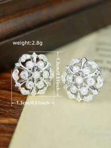 一对优雅的立方氧化锆耳钉，适合女性佩戴，适用于婚礼、订婚、周年纪念、派对、情人节等各种场合。 - 1# - 查看 10