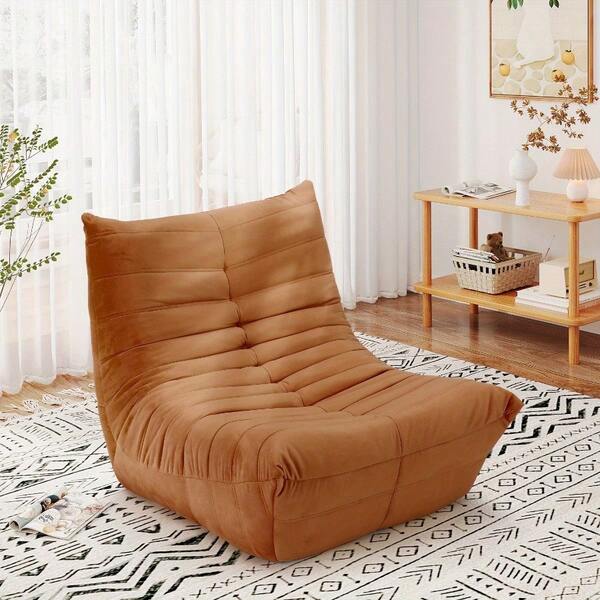 Fireside Chair Lazy Floor Sofa Couch Corner Bean Bag Chair For Adults Tatami Sofa Soft Suede Lazy Sofa For Living Room Bedroom