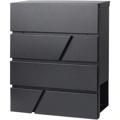 Lockable Mailboxes With KeysOutdoor Wall Mounted Mail Box With Large Capacity 14 3 10" X 4 1 10" X 13" Black