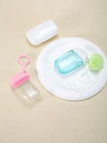 3件套 - 粉色（30毫升）透明酒精喷雾瓶、粉色蝴蝶结洗手液瓶、旅行挂钩钥匙扣、带3D蝴蝶结设计的粉色翻盖洗手液/香水瓶 - 彩色 - 查看 6