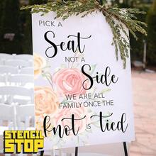 Stencil Stop Wedding Stencils Set Of 6 - Reusable Stencils For Painting On Wood, Walls, Fabric & Rocks - Durable 14 Mil Mylar Plastic For DIY Crafts & Wedding Decor Projects,WeddingDecorations[Setof6Stencils] - 婚禮裝飾[6個模板組] - 查看 6